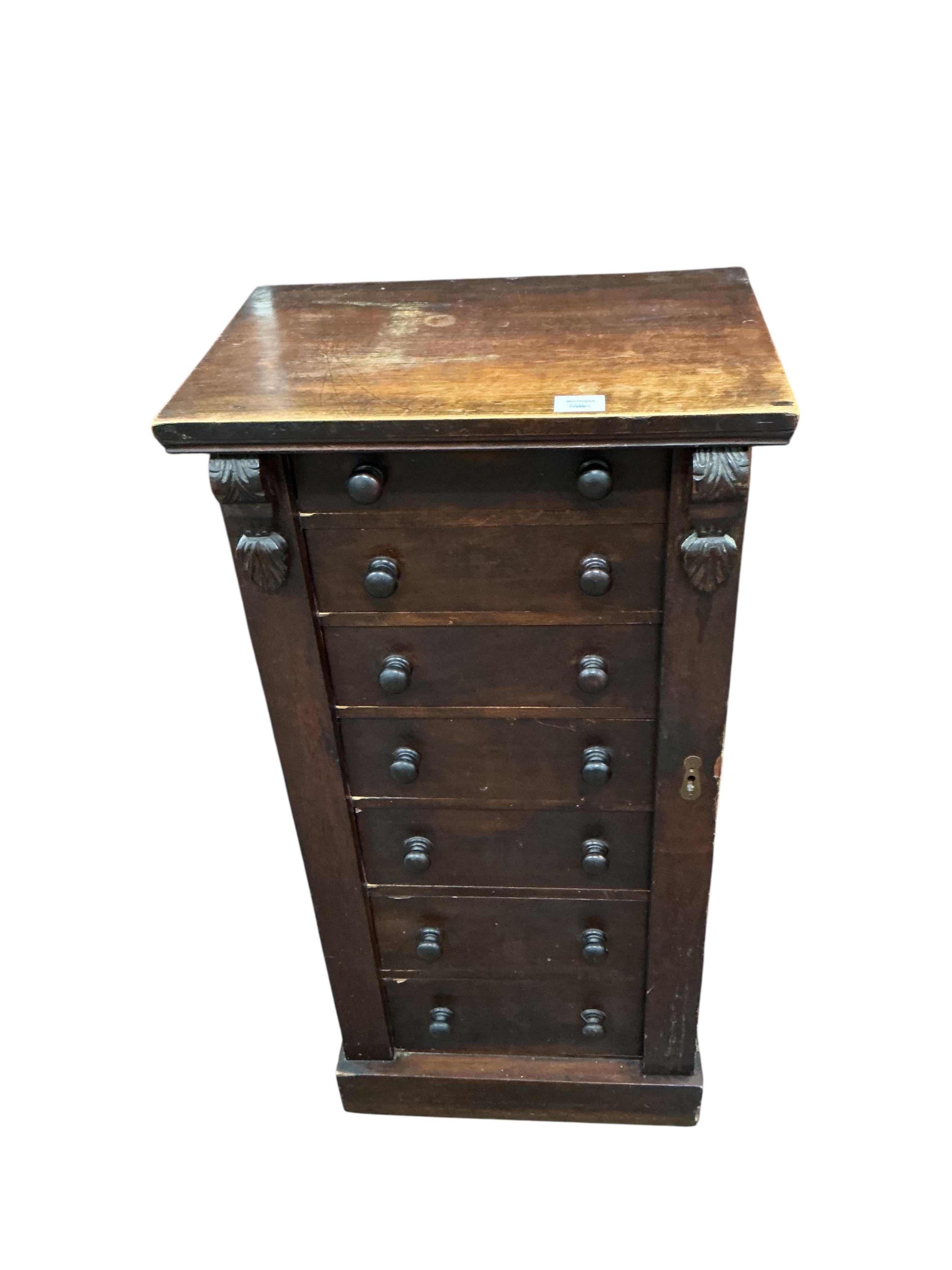 A Victorian mahogany Wellington chest, width 52cm, depth 35cm, height 106cm